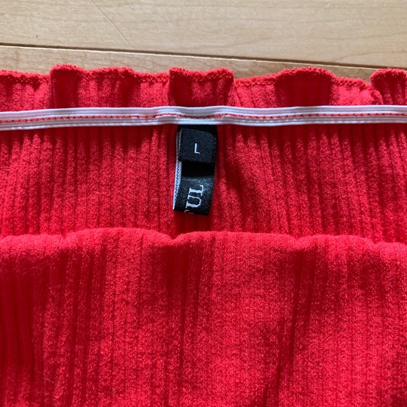 💛Zaful Red Ruffled Tube Top - Picture 3 of 3